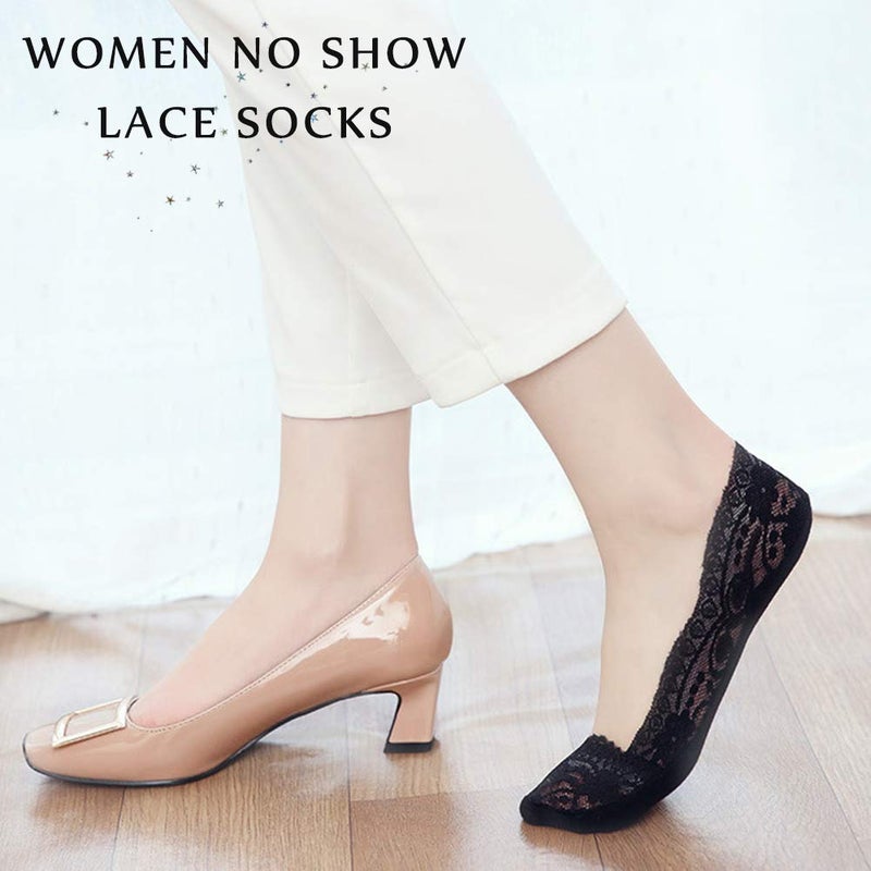 SNUG STAR Lace Socks Womens Fashion Liner No Show Sock Non Slip Sock Thin Low Cut Casual Socks (Lace 6 Pairs (Multicolor Set)) - Image 4
